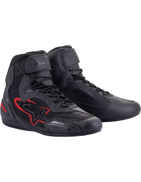 Zapatillas Alpinestars Faster-3 Rideknit 2023 | Negro-gris oscuro-rojo