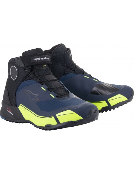 Zapatillas Alpinestars CR-X Drystar | Negro-azul oscuro-amarillo fluor