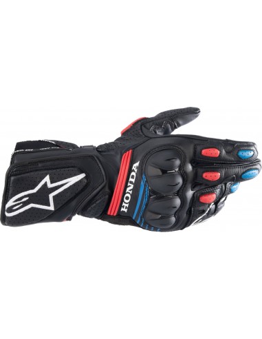 Guantes Alpinestars Honda SP-8 V3 | Negro-rojo brillo-azul