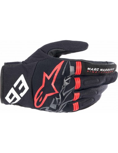 Guantes Alpinestars MM93 Losail V2 | Negro y rojo fluor