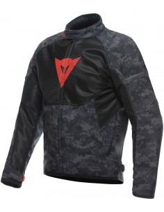 Chaqueta Dainese Ignite Air Tex | Camuflaje gris-negro-rojo fluor