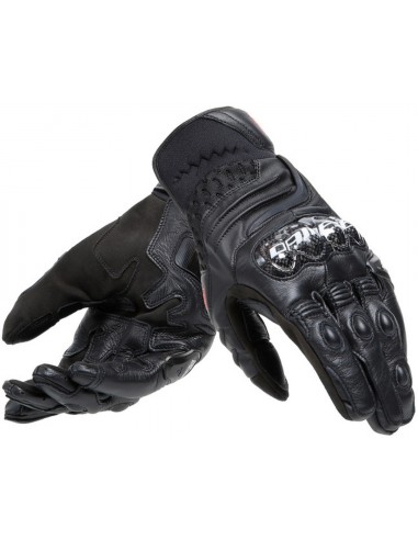 Guantes Dainese Carbon 4 Short | Negro y rojo fluor