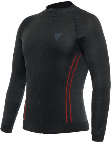 Camiseta Térmica Dainese No Wind Thermo LS | Negro y rojo