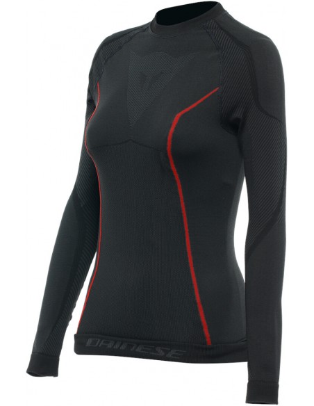 Camiseta Térmica Dainese Thermo Lady LS | Negro y rojo