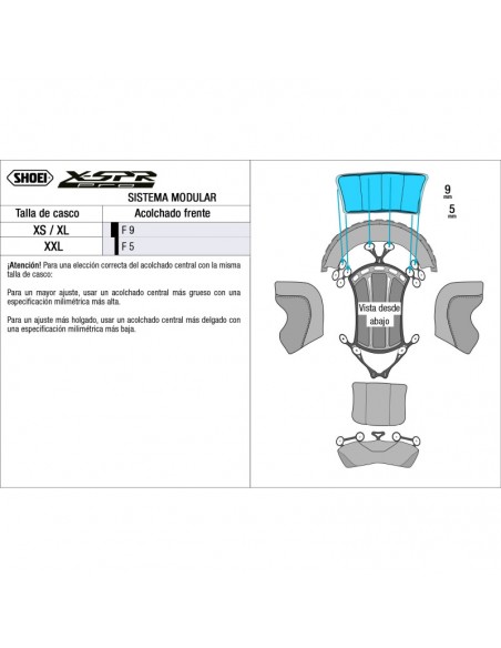 Acolchoamento frontal Shoei X-SPR Pro
