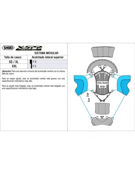 Recambio Shoei Acolchado Lateral Superior X-SPR Pro