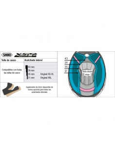 Peça de substituição da almofada lateral Shoei X-SPR Pro 2