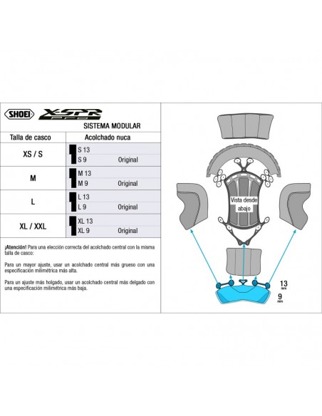 Recambio Shoei Acolchado Nuca X-SPR Pro