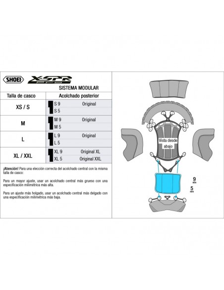 Recambio Shoei Acolchado Posterior X-SPR Pro