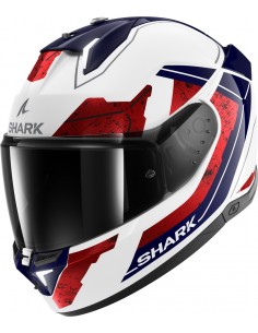 Casco Shark Skwal i3 Rhad | Blanco-cromado-rojo