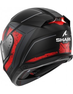 Casco Shark Skwal i3 Rhad Mate | Negro-cromado-rojo 2