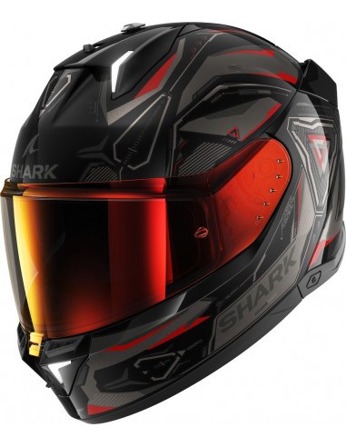 Casco Shark Skwal i3 Linik | Negro-antracita-rojo