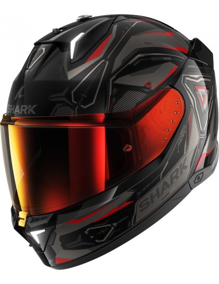 Casco Shark Skwal i3 Linik | Negro-antracita-rojo