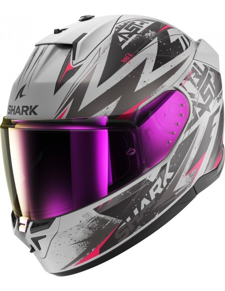 Casco Shark D-Skwal 3 Blast-R Mate Mujer | Plata-violeta-negro