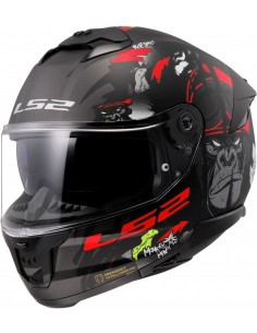 Casco LS2 FF808 Stream II Angry Monkey | Mate-Negro y rojo