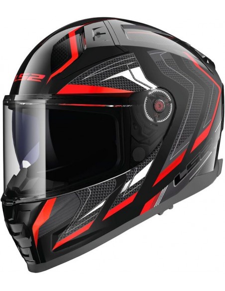 Casco LS2 FF811 Vector II Alizer | Negro y rojo