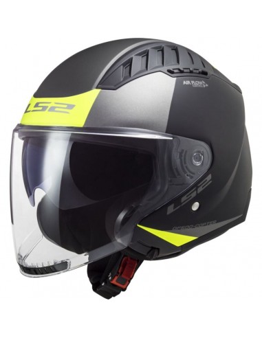 Casco LS2 OF600 Copter II Urbane | Mate-Negro y amarillo fluor