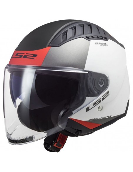 Casco LS2 OF600 Copter II Urbane | Mate-Blanco y rojo