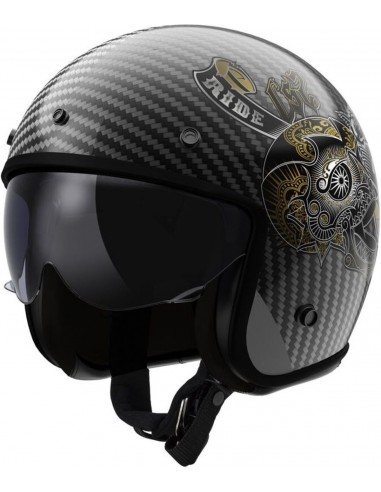 Casco LS2 OF601 Bob II C Custom | Carbono brillo