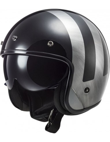 Casco LS2 OF601 Bob II Lines | Negro y titanio