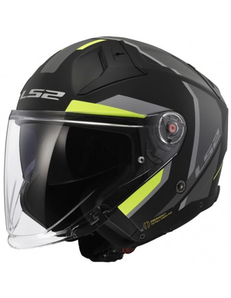 Casco LS2 OF603 Infinity II Focus | Mate-Negro y amarillo fluor