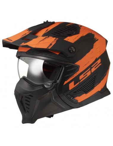 Casco LS2 OF606 Drifter Mud | Mate-Negro y naranja