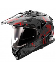 Casco LS2 MX702 Pioneer II Crazy | Negro y rojo