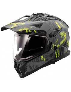 Casco LS2 MX702 Pioneer II Crazy | Mate-Negro y amarillo fluor