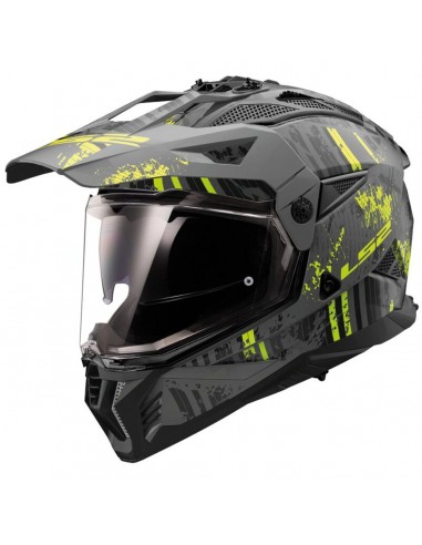 Casco LS2 MX702 Pioneer II Crazy | Mate-Negro y amarillo fluor