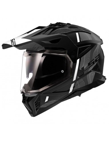 Casco LS2 MX702 Pioneer II Hill | Mate-Negro y blanco