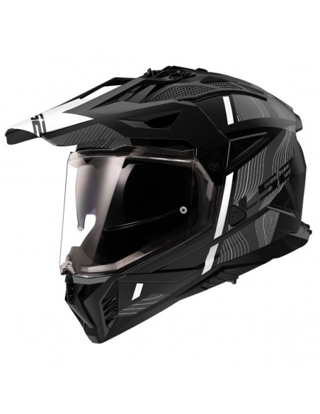 Casco LS2 MX702 Pioneer II Hill | Mate-Negro y blanco