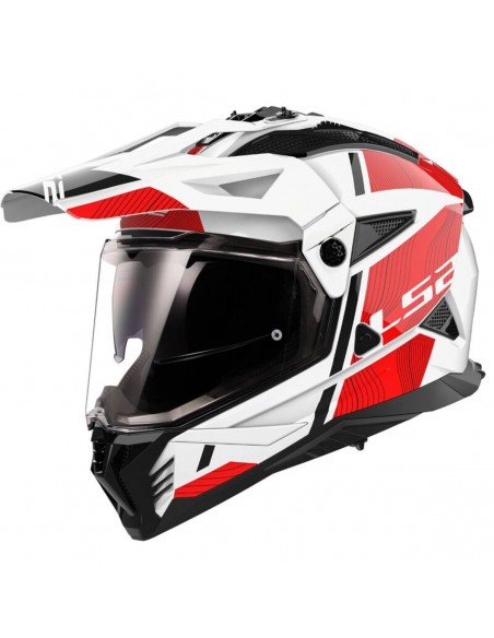 Casco LS2 MX702 Pioneer II Hill | Blanco y rojo