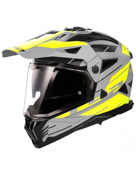 Casco LS2 MX702 Pioneer II Namib | Mate-Gris y amarillo fluor