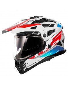 Casco LS2 MX702 Pioneer II Namib | Blanco-azul-rojo