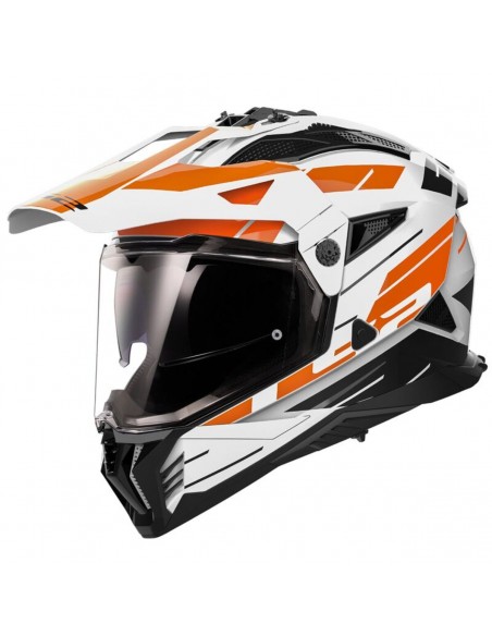 Casco LS2 MX702 Pioneer II Namib | Blanco y naranja