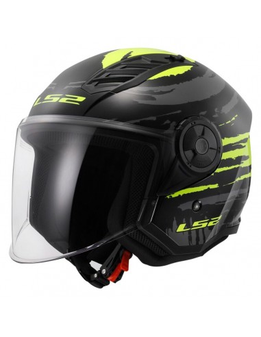 Casco LS2 OF616 Airflow II Brush | Negro y amarillo fluor