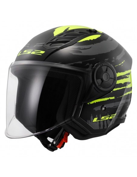 Casco LS2 OF616 Airflow II Brush | Negro y amarillo fluor