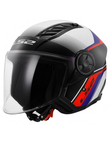 Casco LS2 OF616 Airflow II Rush | Blanco-azul-rojo