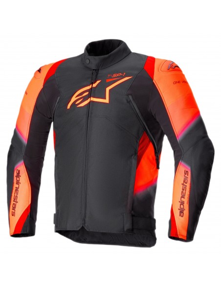 Chaqueta Alpinestars T-SP 1 V2 Waterproof | Negro y rojo fluor