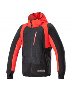 Chaqueta Alpinestars MO.ST.EQ Hybrid Hooded | Negro y rojo