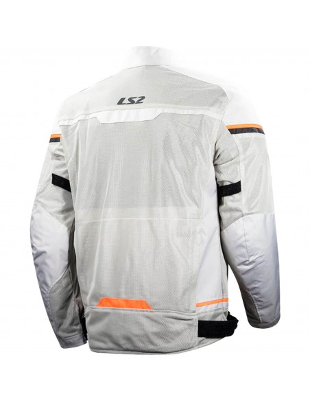 Chaqueta LS2 Riva Lady | Gris claro-naranja fluor