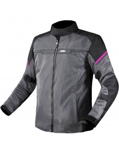 Chaqueta LS2 Riva Lady | Negro-gris oscuro-rosa