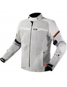 Chaqueta LS2 Riva | Gris claro-naranja fluor