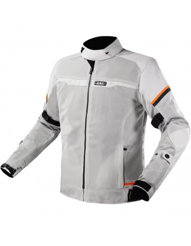 Chaqueta LS2 Riva | Gris claro-naranja fluor