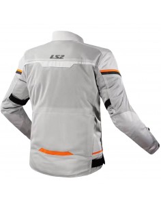 Chaqueta LS2 Riva | Gris claro-naranja fluor 2