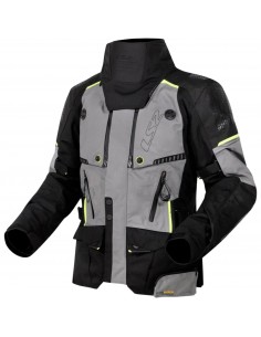 Chaqueta LS2 Apollo | Negro-gris oscuro-amarillo fluor