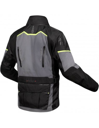 Chaqueta LS2 Apollo | Negro-gris oscuro-amarillo fluor
