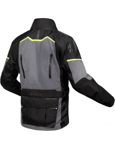 Chaqueta LS2 Apollo | Negro-gris oscuro-amarillo fluor