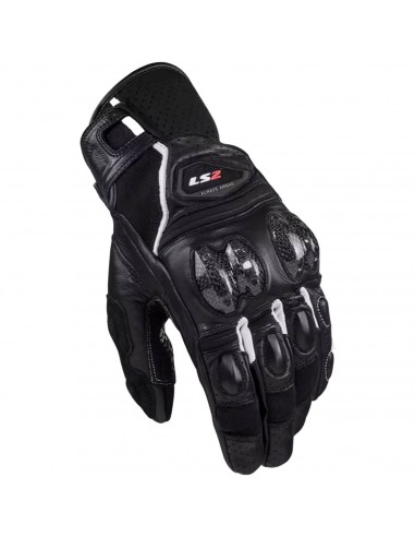 Guantes LS2 Spark 2 Cuero | Negro-amarillo fluor