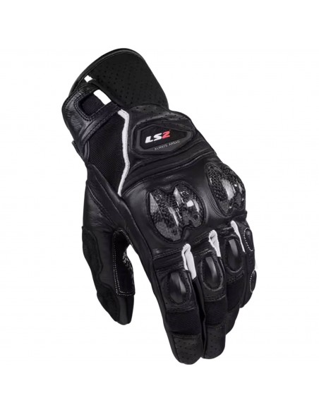 Guantes LS2 Spark 2 Cuero | Negro-blanco